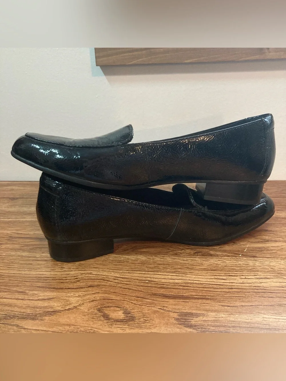 Clarks Glossy Black Shoes 7